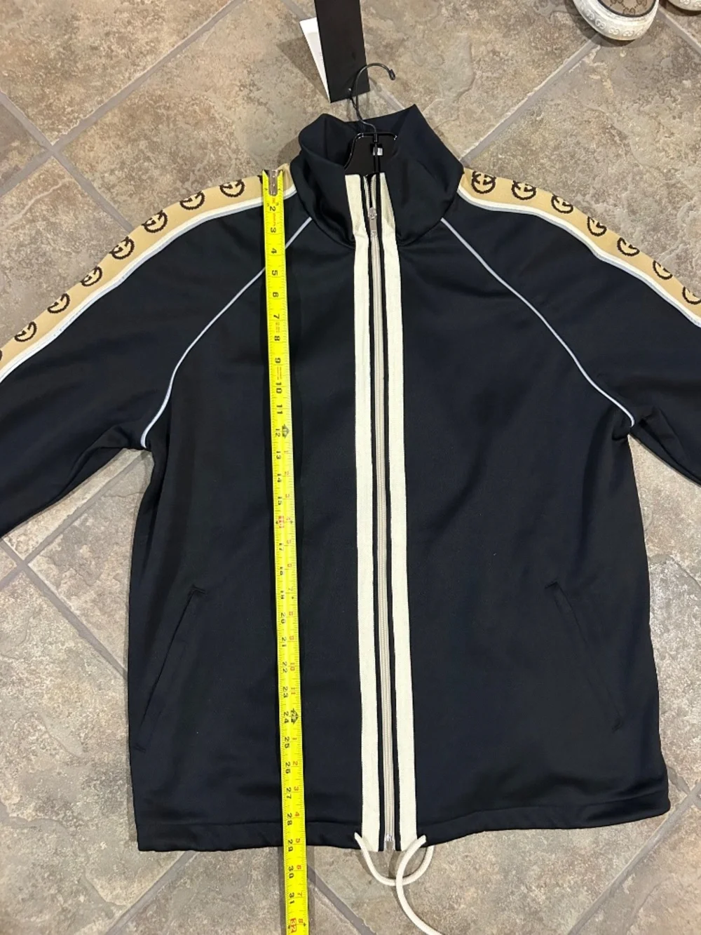 Men’s Gucci GG Ribbon Oversized Technical Jersey Track Jacket.  Size XL.